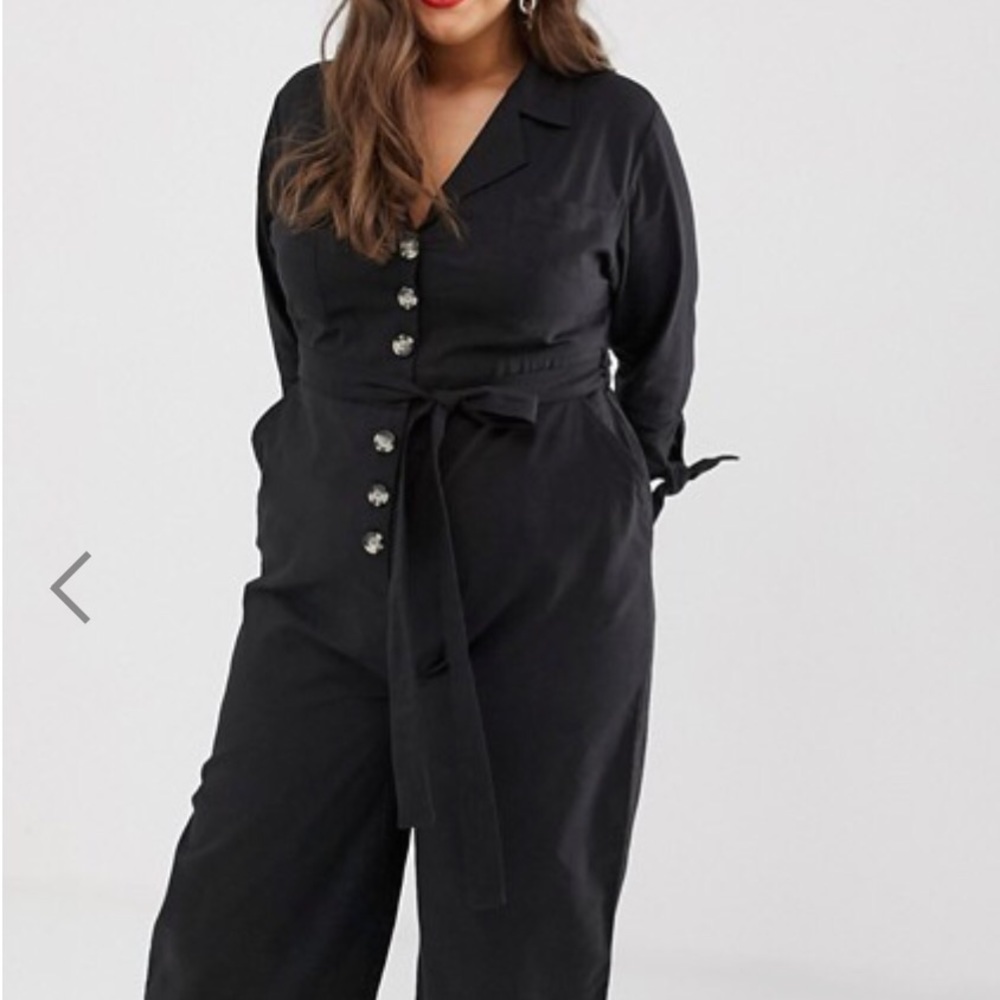 Neon Rose Plus Boilersuit with tie waist